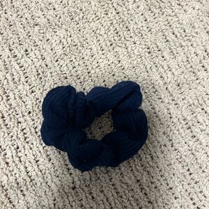 Navy Ribbed Fabric Scrunchie
